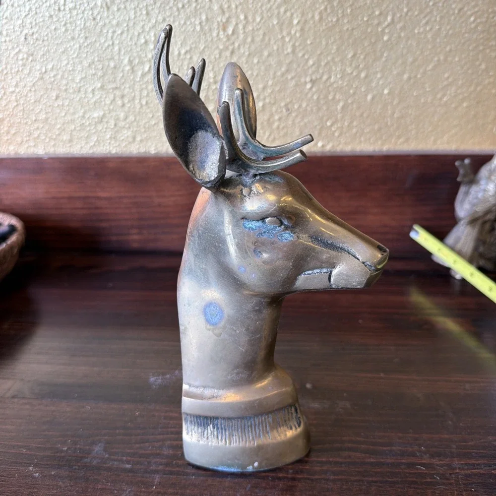 Deer Bookend Brass  10.5